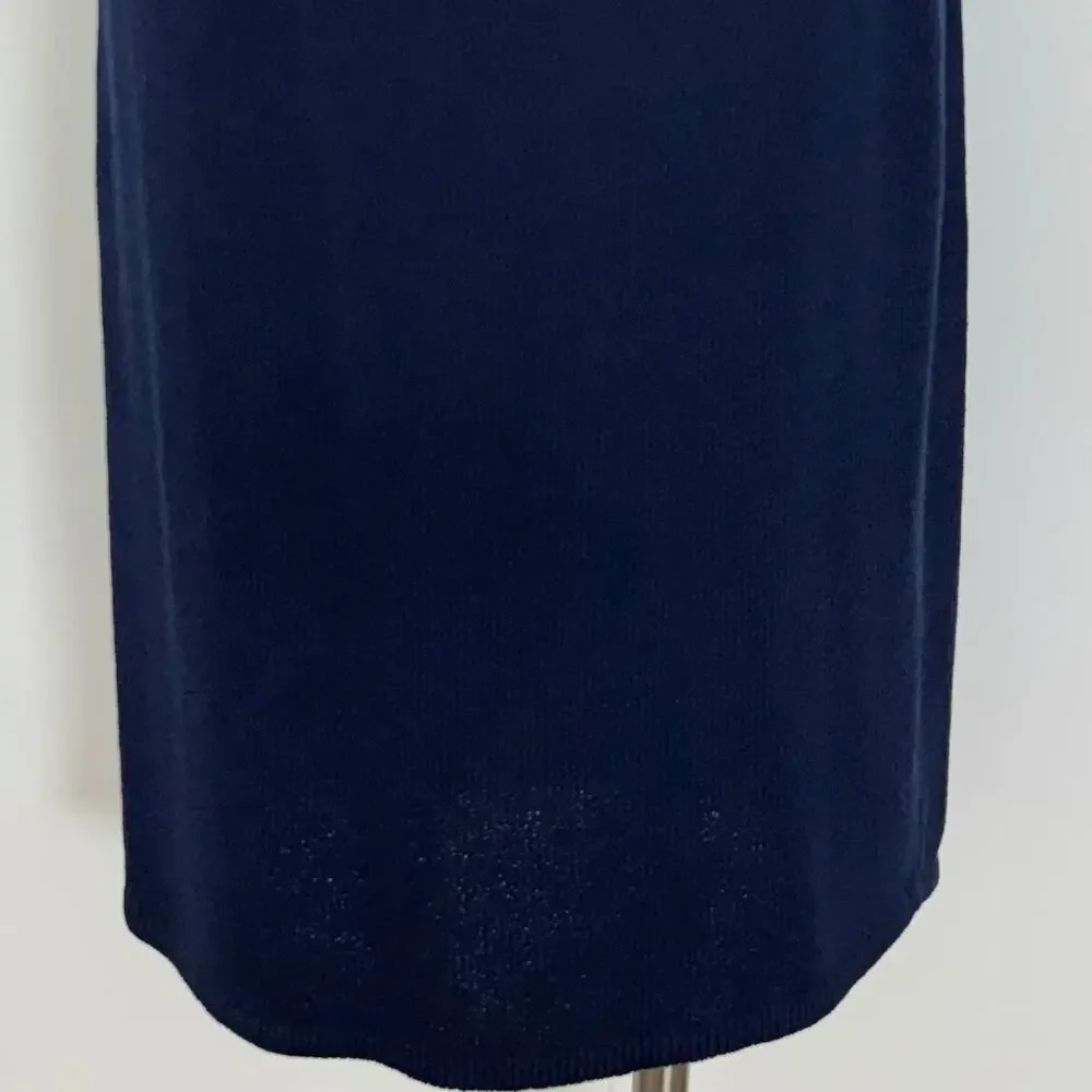St. John Vintage Pencil Skirt Santana Knit Wool Blend Dark Navy Blue Size: 10
